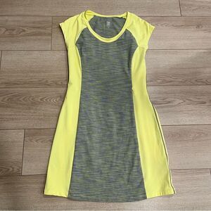 Title Nine Gidget 2.0 Yellow Space Dye Scoop Neck Cap Sleeve Dress Size S
